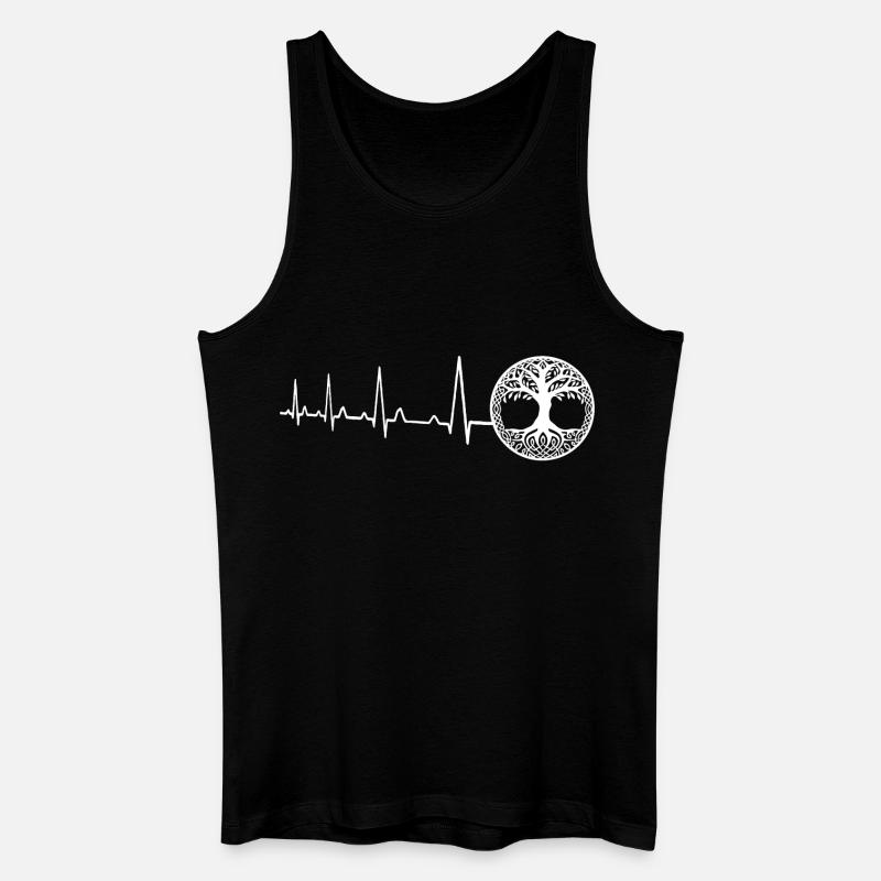 Herzschlag - Baum des Lebens - Männer Bio Tank Top - Schwarz