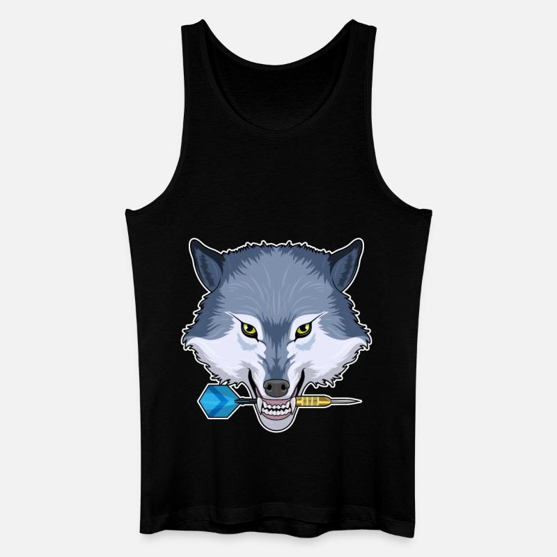 Wolf Dart Dartpfeil - Männer Bio Tank Top - Schwarz