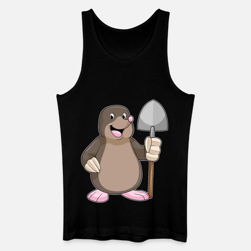 Maulwurf mit Schaufel - Männer Bio Tank Top - Schwarz