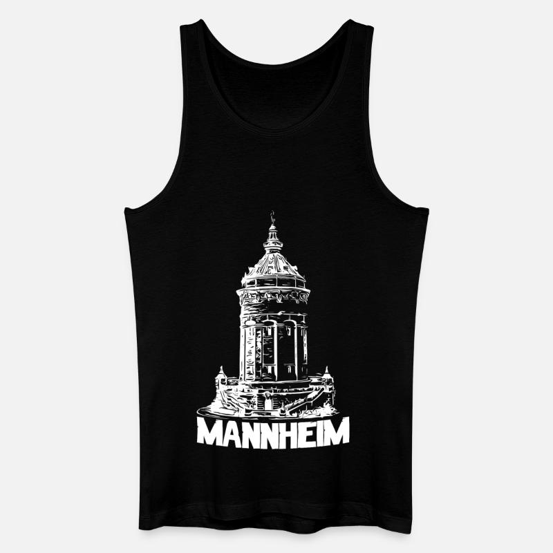 Mannheimer Wasserturm - Mannheim - Männer Bio Tank Top - Schwarz