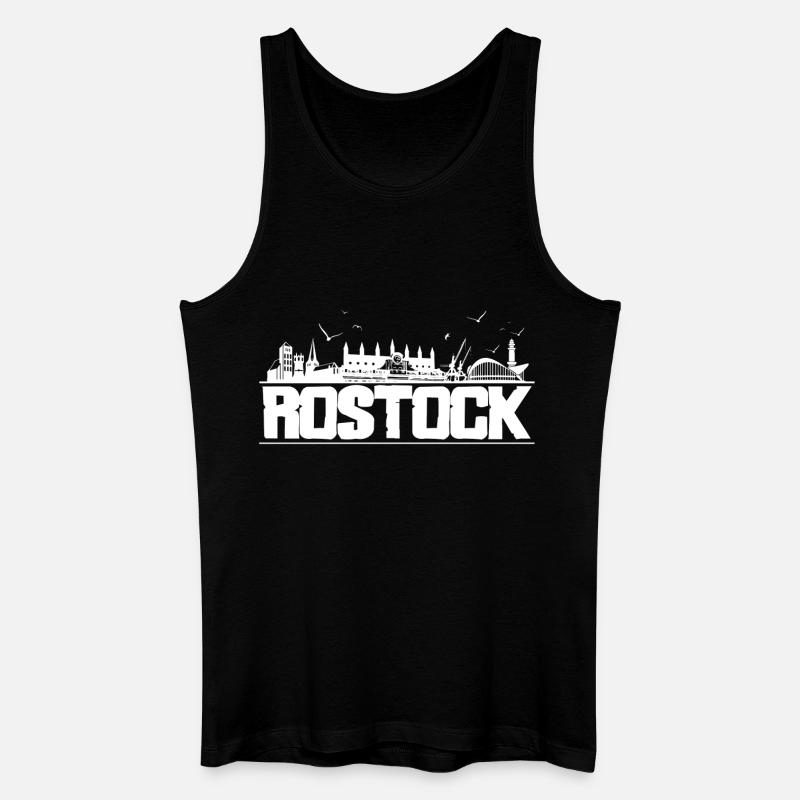 Rostock - Skyline - Männer Bio Tank Top - Schwarz