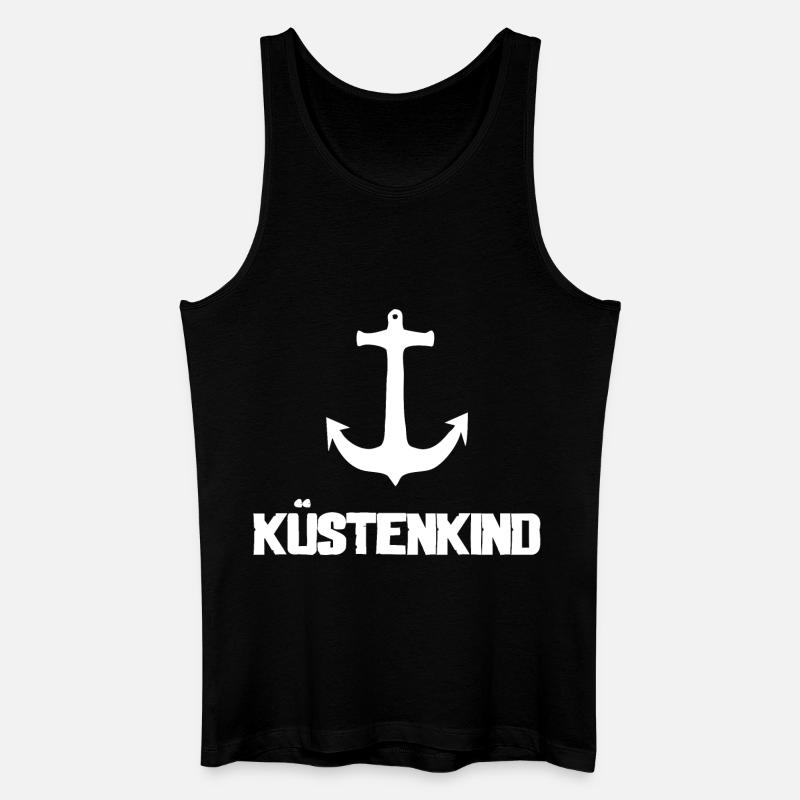 Küstenkind - Anker - Männer Bio Tank Top - Schwarz