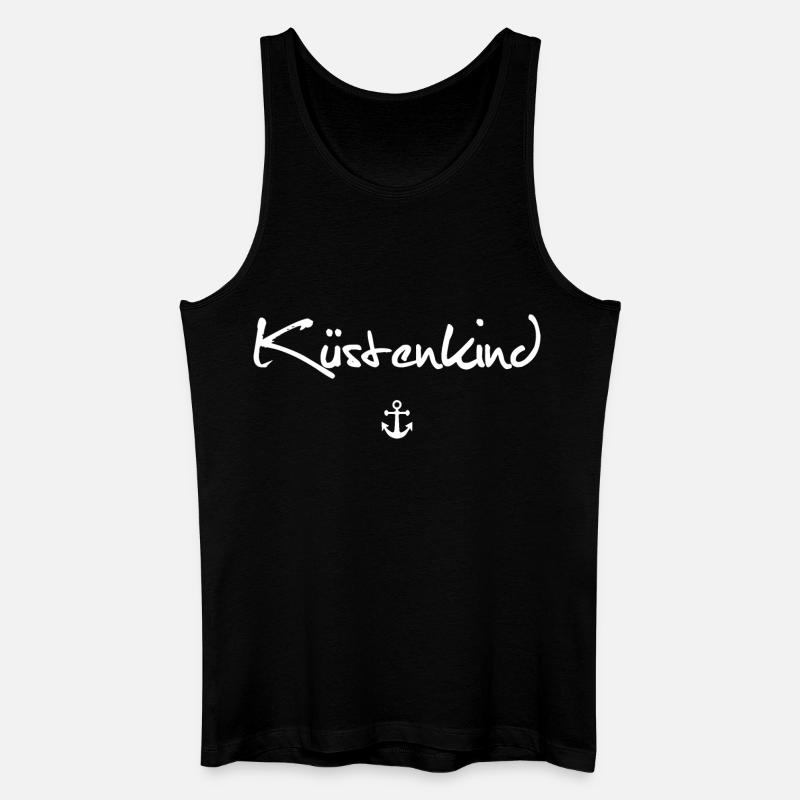 Küstenkind | Anker - Männer Bio Tank Top - Schwarz