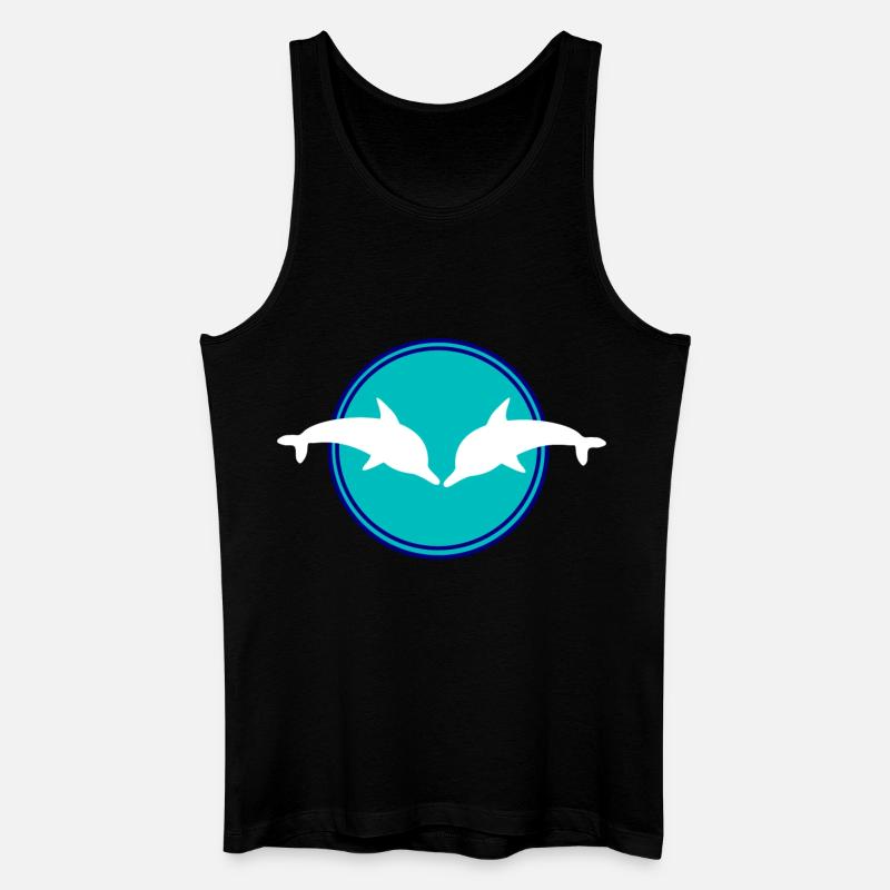Delfin Delphine - Männer Bio Tank Top - Schwarz