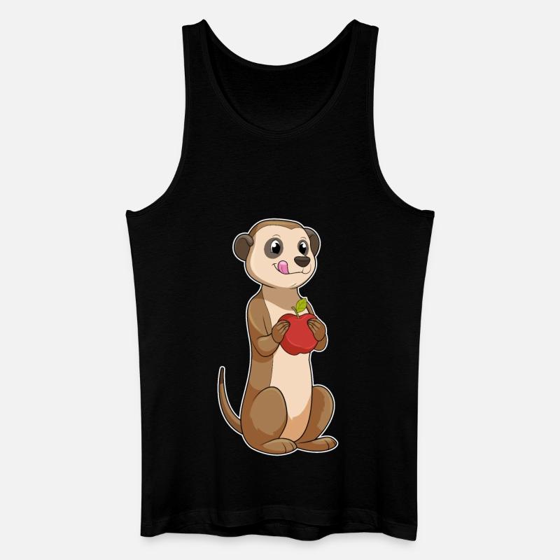 Erdmännchen Apfel - Männer Bio Tank Top - Schwarz