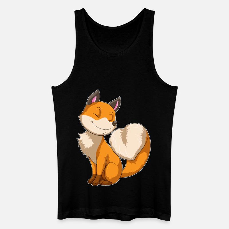 Fuchs mit Herz - Männer Bio Tank Top - Schwarz