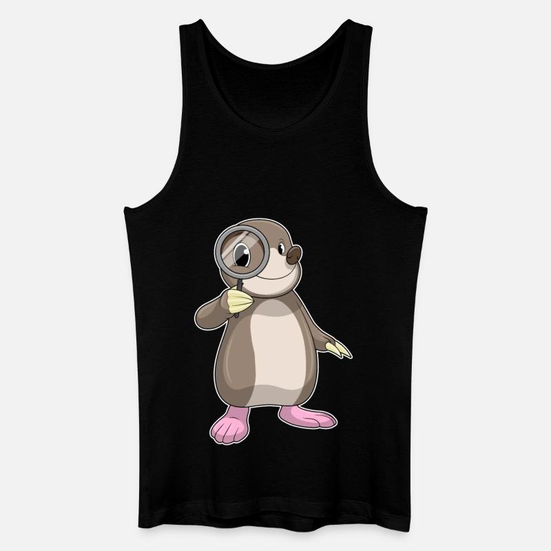 Maulwurf mit Lupe - Männer Bio Tank Top - Schwarz