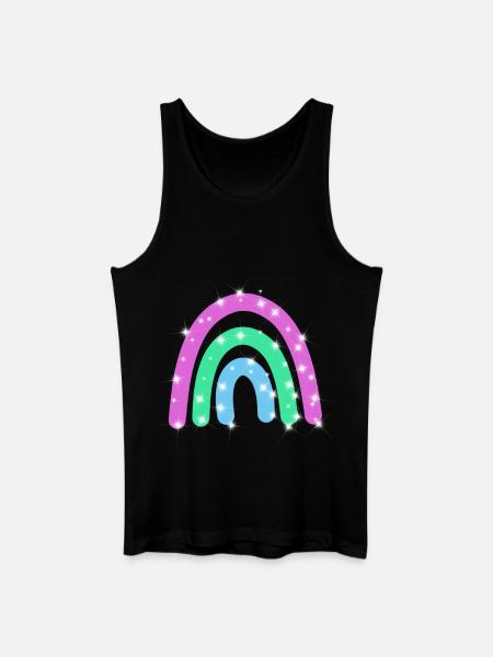Polysexual Glitter Rainbow - Men’s Organic Tank Top - black