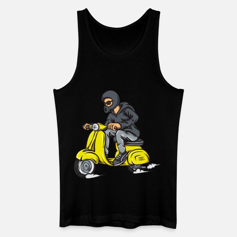 Pilote de scooter masqué en sweat à capuche - Débardeur bio Homme - noir