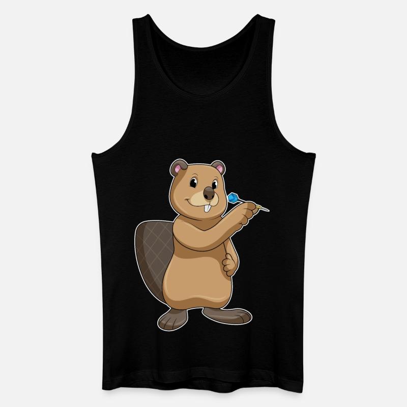 Biber Dart Dartpfeil - Männer Bio Tank Top - Schwarz