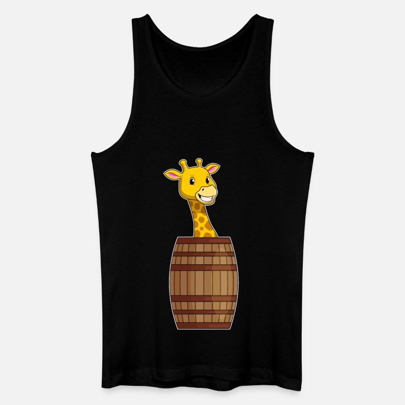 Giraffe mit Fass - Männer Bio Tank Top - Schwarz