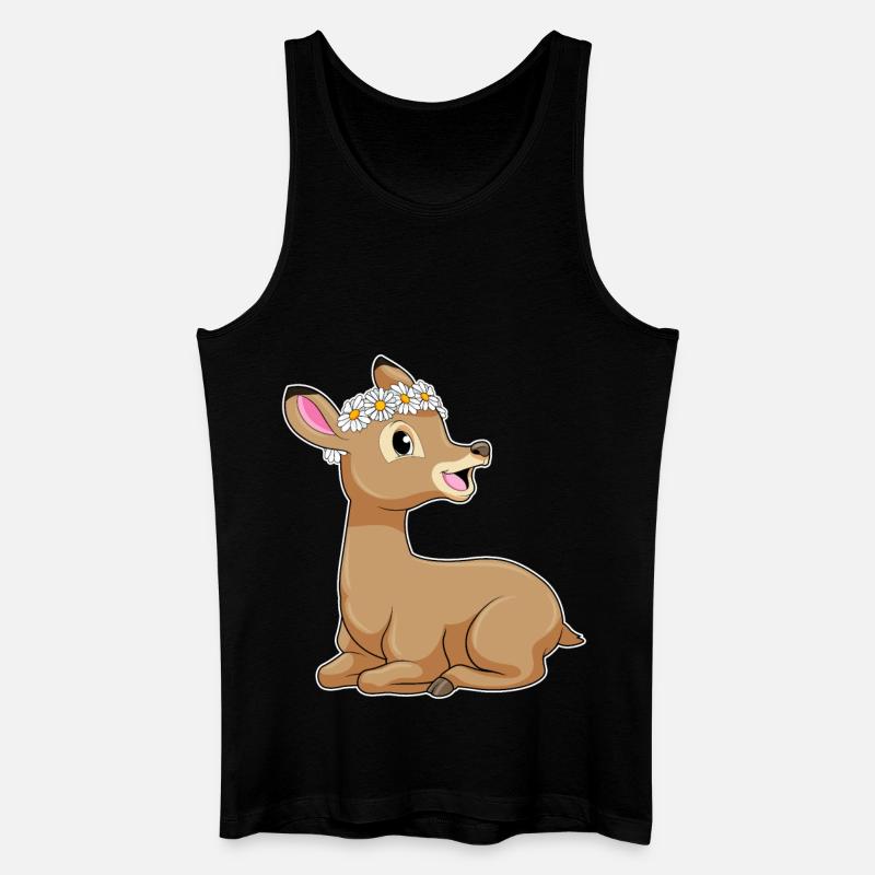 Reh Gänseblümchen - Männer Bio Tank Top - Schwarz