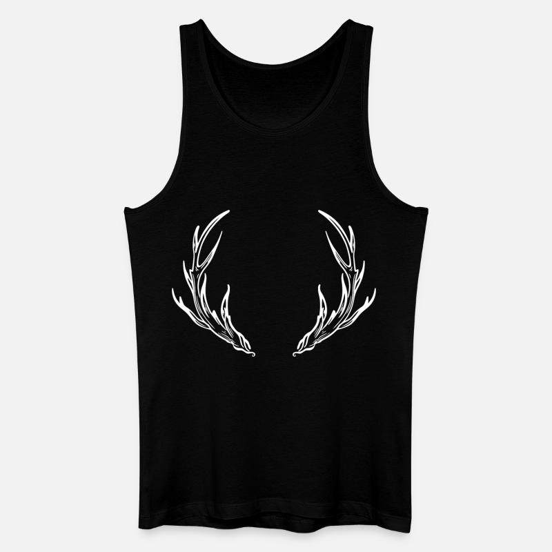 Hirsch Geweih Wild - Männer Bio Tank Top - Schwarz
