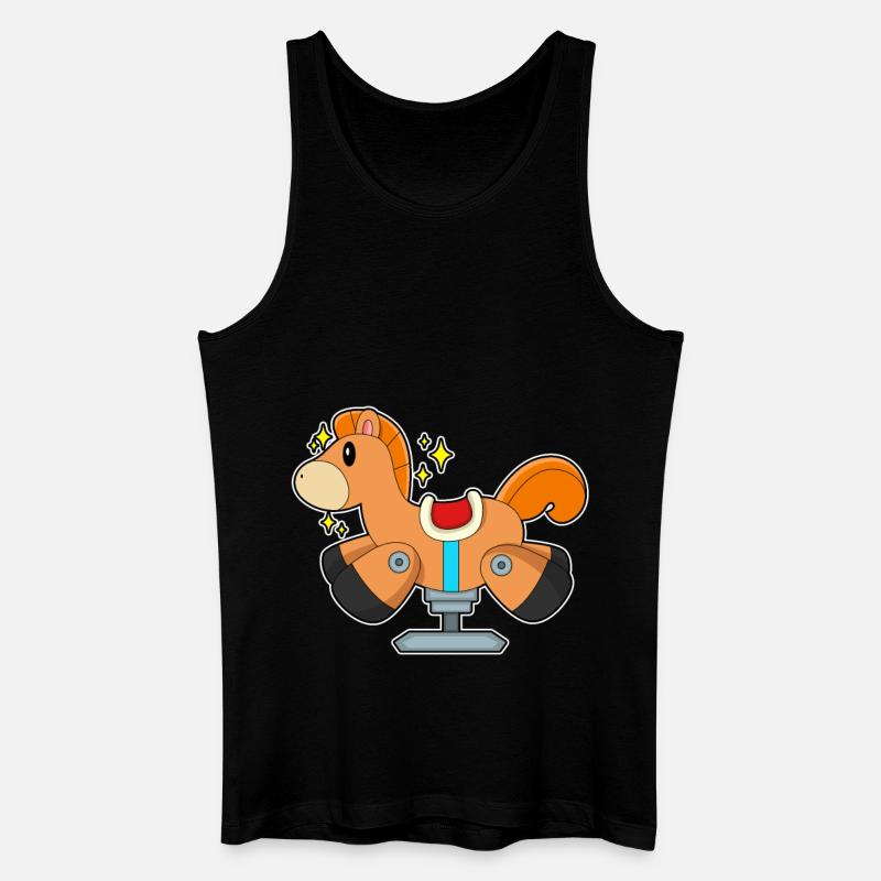 Süßes Schaukelpferd - Männer Bio Tank Top - Schwarz