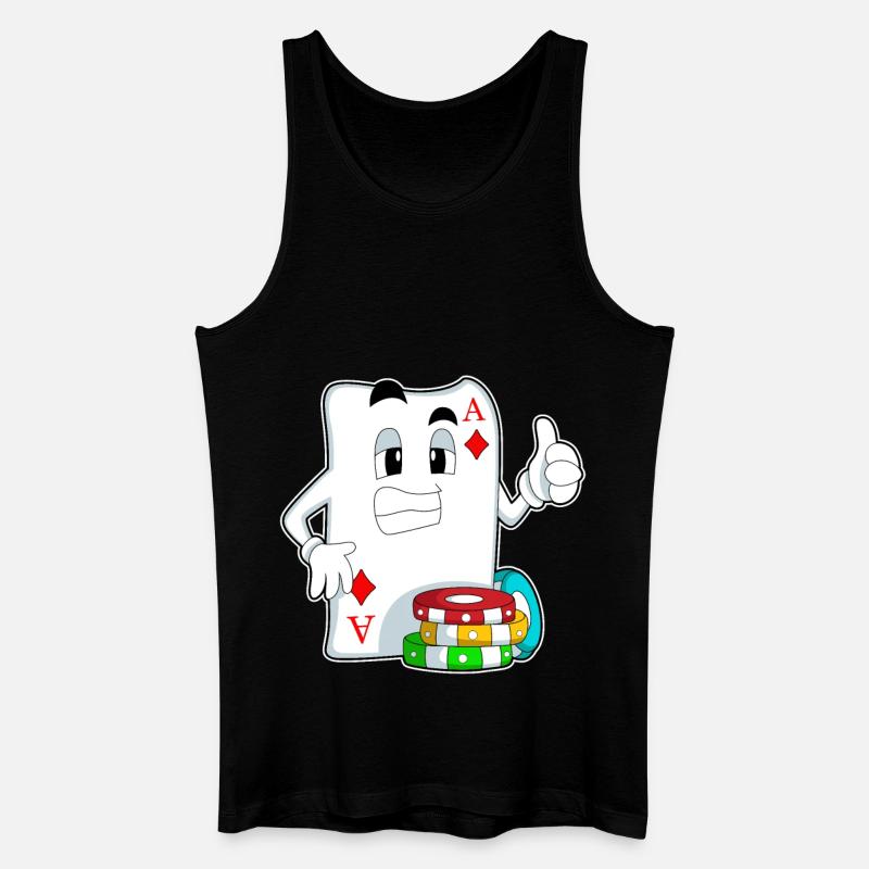 Pokerkarte mit Pokerchips - Männer Bio Tank Top - Schwarz