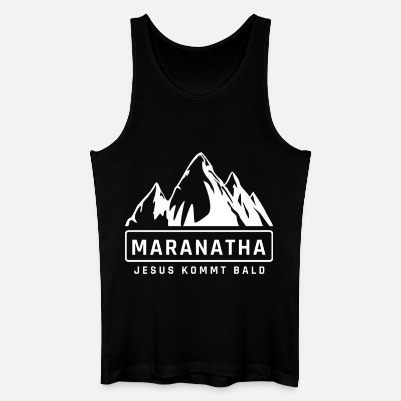 Maranatha Bergblick JesusKommt Bald - Männer Bio Tank Top - Schwarz