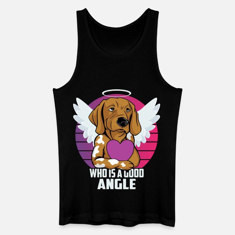 Engel Hund - Männer Bio Tank Top - Schwarz