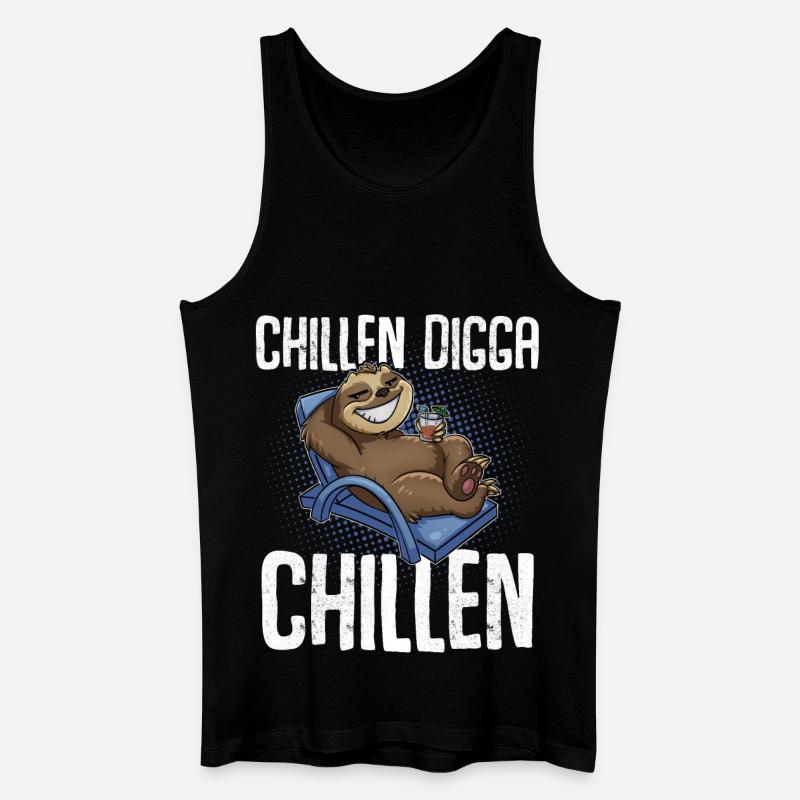 Chillen Digga Chillen Faultier - Männer Bio Tank Top - Schwarz