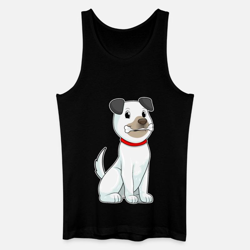Hund Knochen - Männer Bio Tank Top - Schwarz
