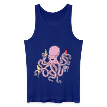 Octopus Student Crayons School - Men’s Organic Tank Top - royal blue - Front