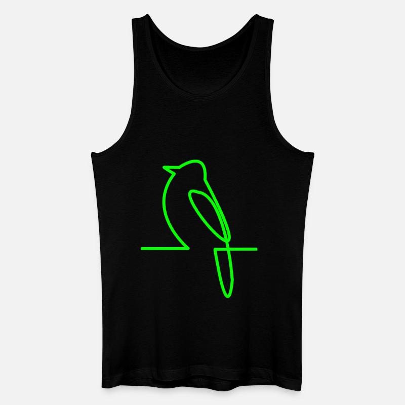 Leuchtender Vogel Linienkunst - Männer Bio Tank Top - Schwarz