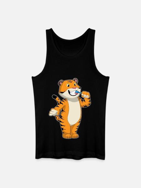 Tiger Toothbrush - Men’s Organic Tank Top - black