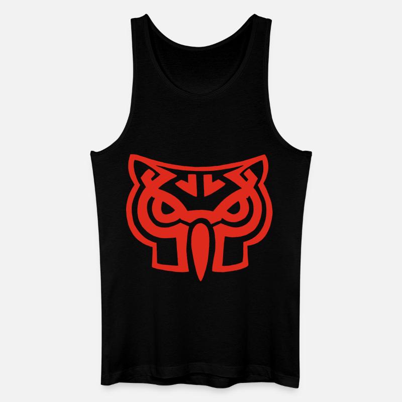 Roter Eulenkopf - Männer Bio Tank Top - Schwarz