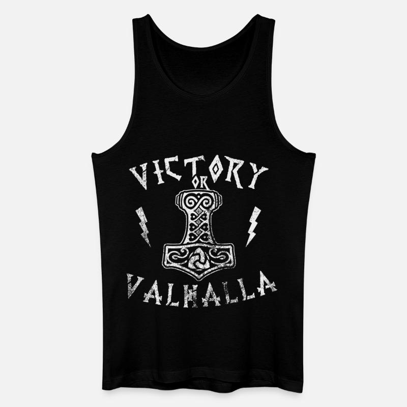 Victory or Valhalla - Männer Bio Tank Top - Schwarz