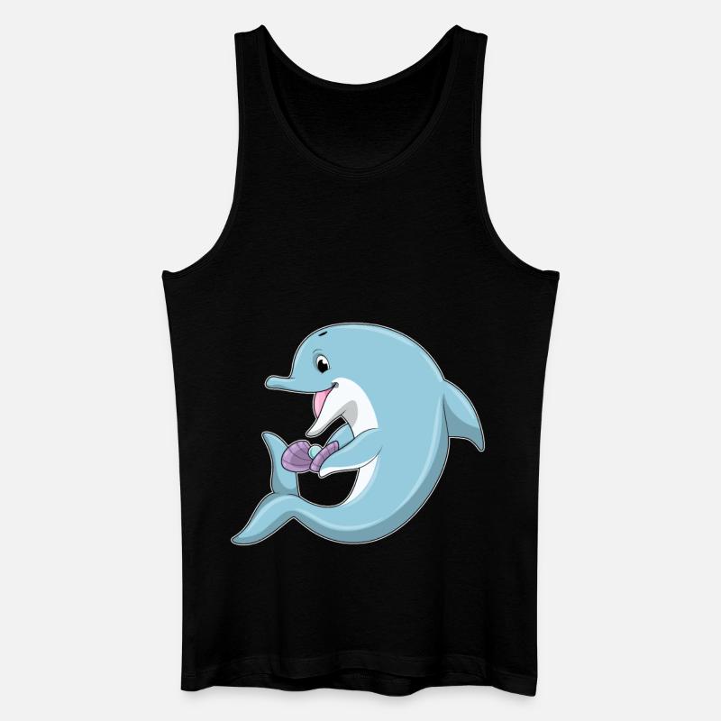 Delfin Perle - Männer Bio Tank Top - Schwarz