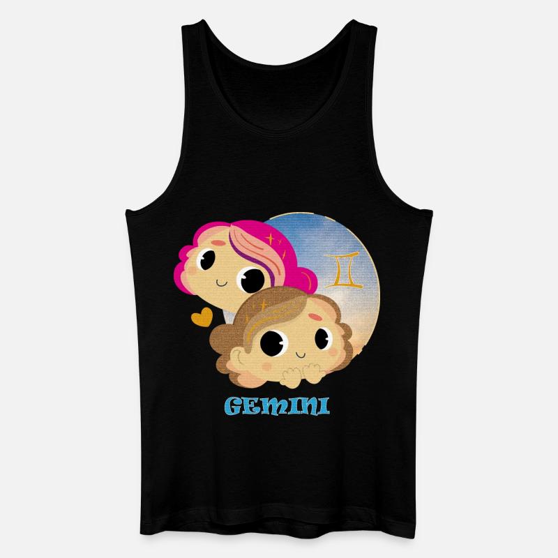 Sternzeichen Zwillinge - Männer Bio Tank Top - Schwarz