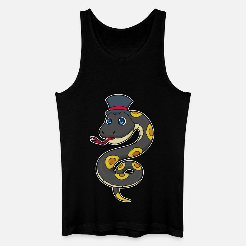 Schlange mit Hut - Männer Bio Tank Top - Schwarz