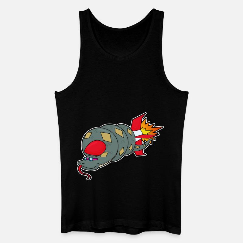 Schlange mit Rakete - Männer Bio Tank Top - Schwarz