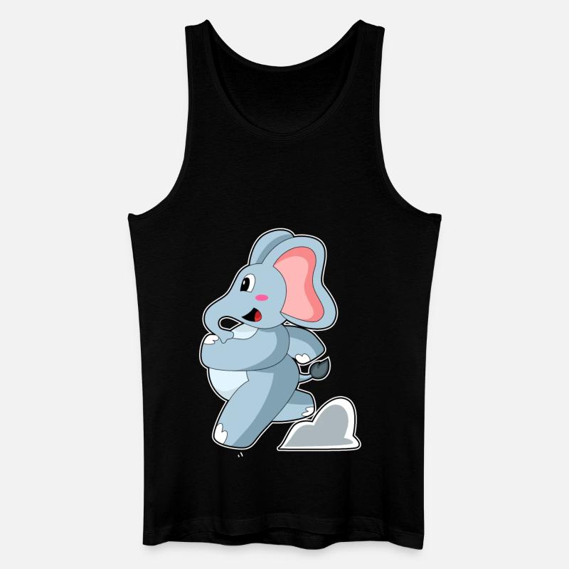 Elefant als Jogger - Männer Bio Tank Top - Schwarz