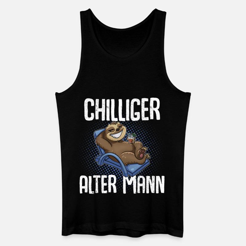 Chilliger Alter Mann Opa - Männer Bio Tank Top - Schwarz