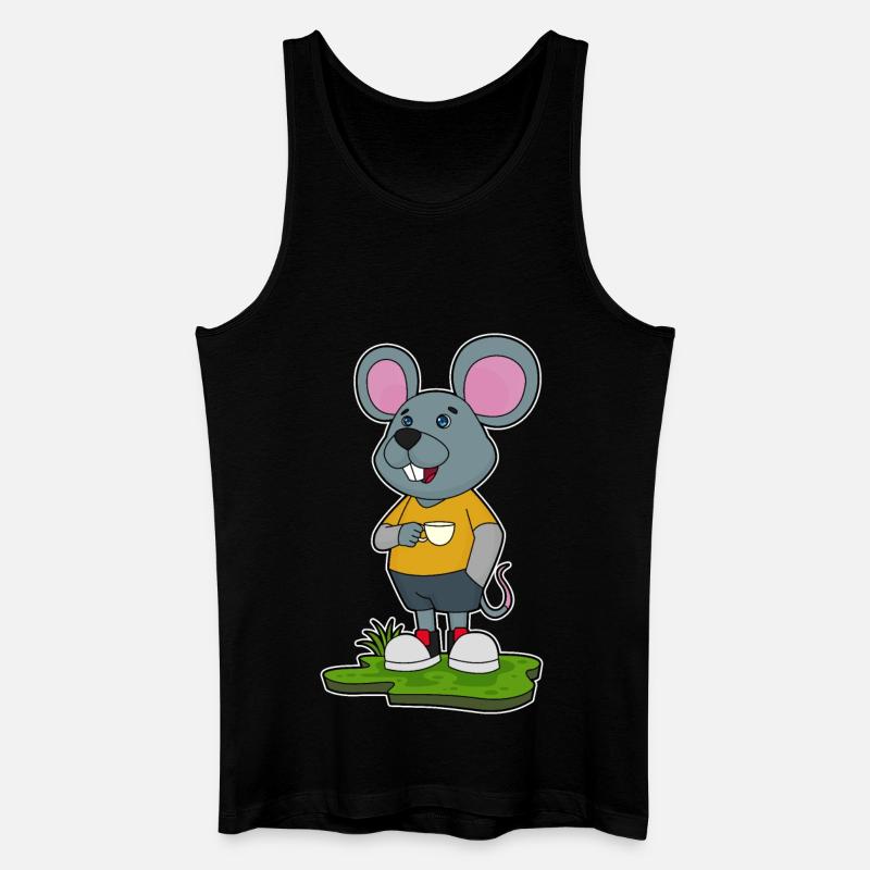Maus Tasse - Männer Bio Tank Top - Schwarz