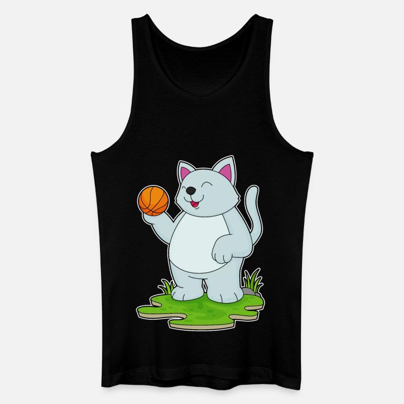 Chat Basketteur Basketteur - Débardeur bio Homme - noir