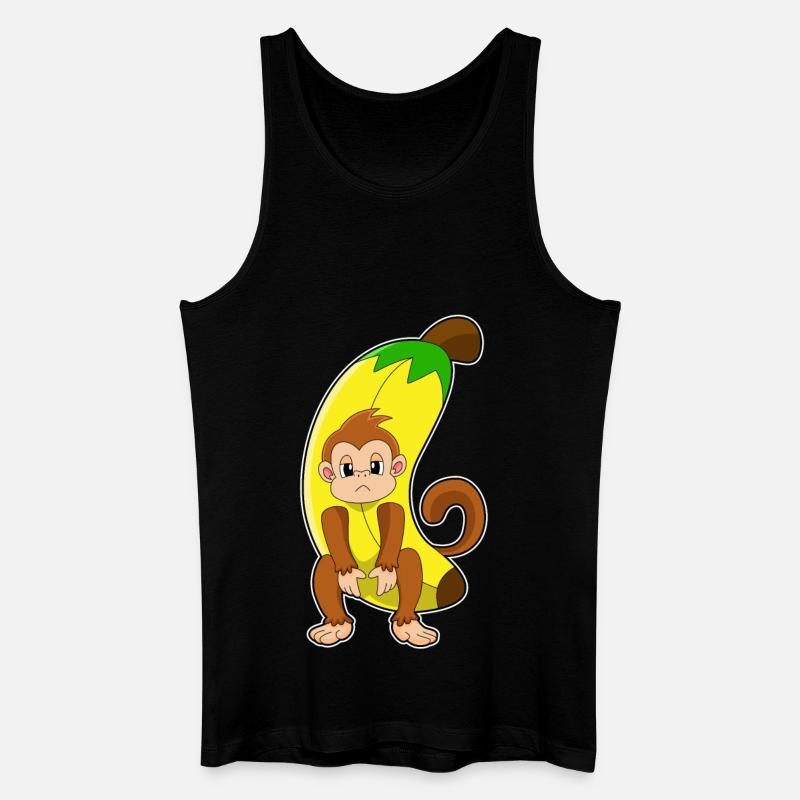 Affe mit Banane - Männer Bio Tank Top - Schwarz