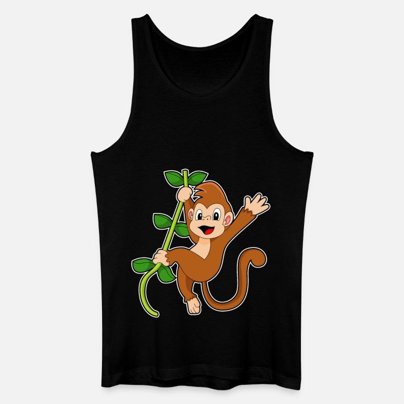 Affe im Urwald - Männer Bio Tank Top - Schwarz