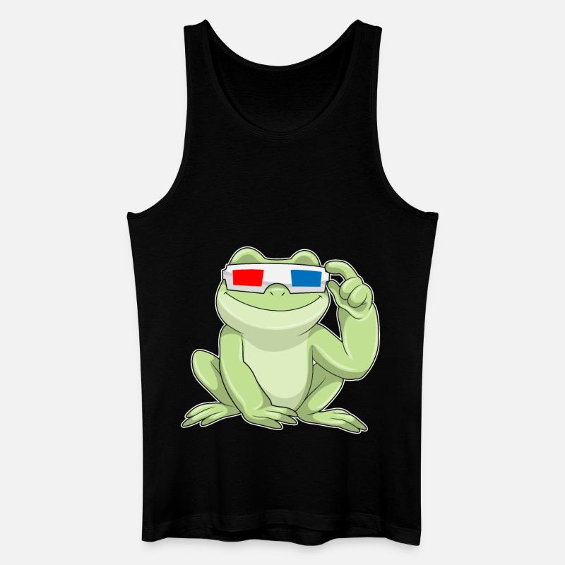 Frosch Brille - Männer Bio Tank Top - Schwarz