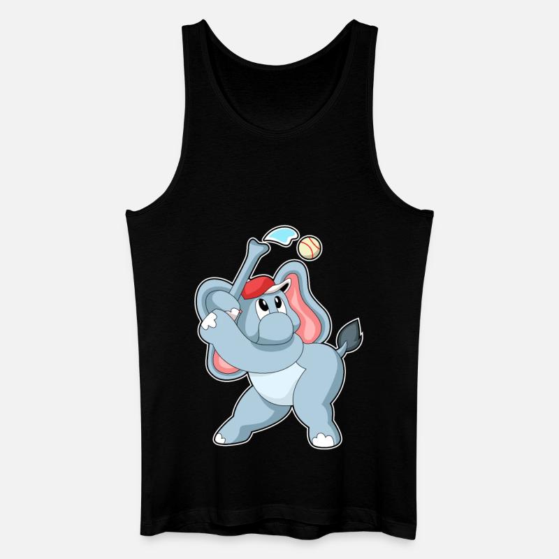 Elefant Baseball - Männer Bio Tank Top - Schwarz