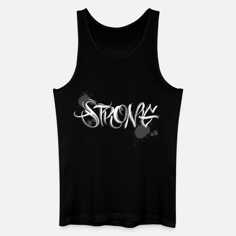 Stark Strong Graffiti gym Training. - Männer Bio Tank Top - Schwarz