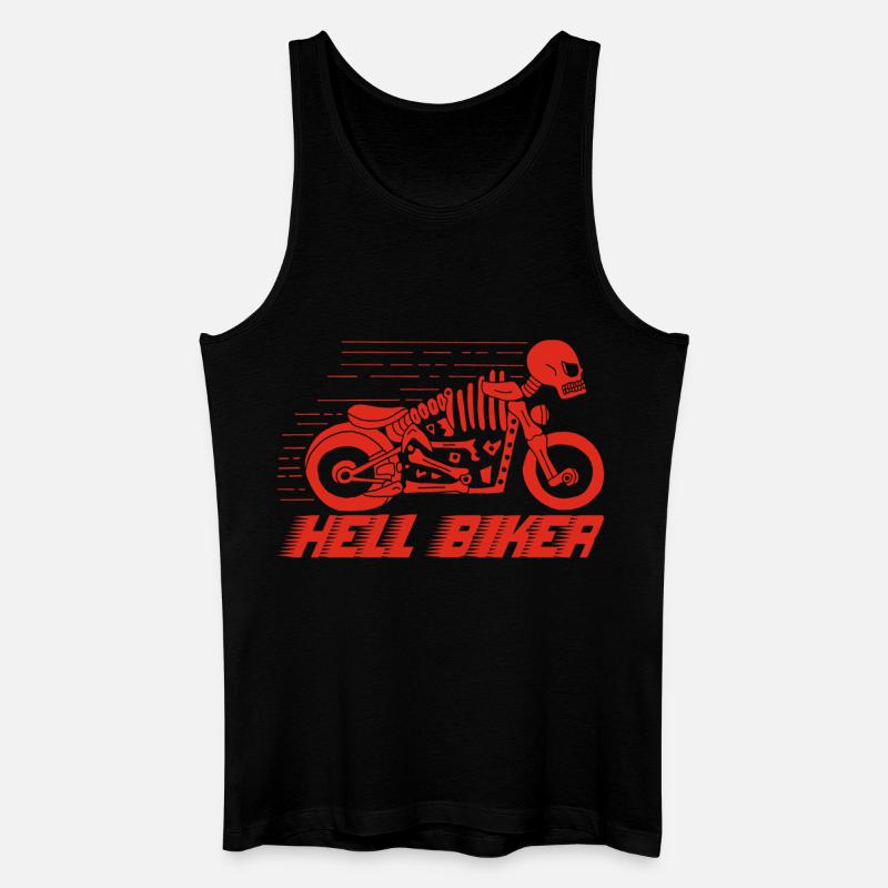 Rotes Skelett Motorrad - Männer Bio Tank Top - Schwarz