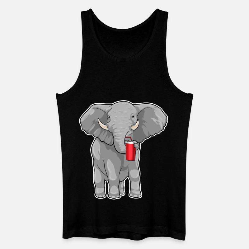 Elefant Trinkbecher - Männer Bio Tank Top - Schwarz