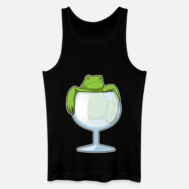 Frosch Weinglas - Männer Bio Tank Top - Schwarz