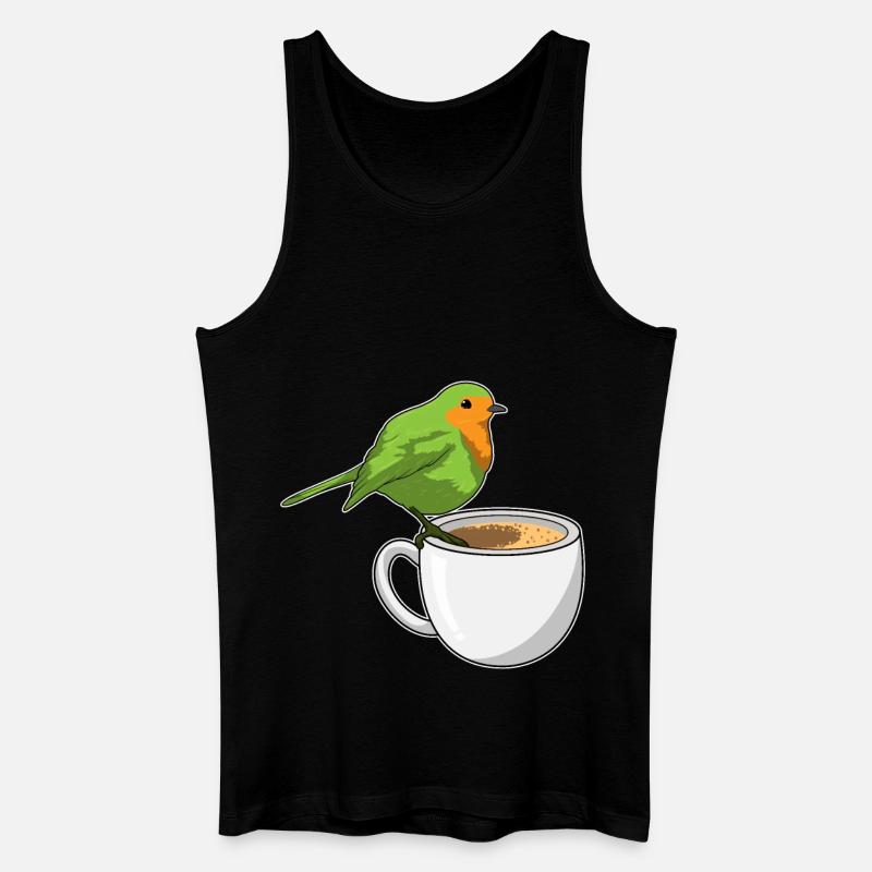 Vogel Kaffee Tasse - Männer Bio Tank Top - Schwarz