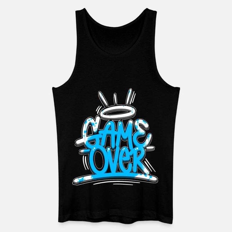 Game Over Graffiti Blue - Débardeur bio Homme - noir