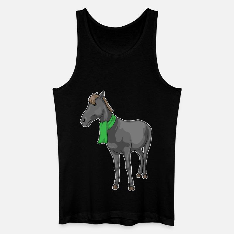 Pferd Schal - Männer Bio Tank Top - Schwarz