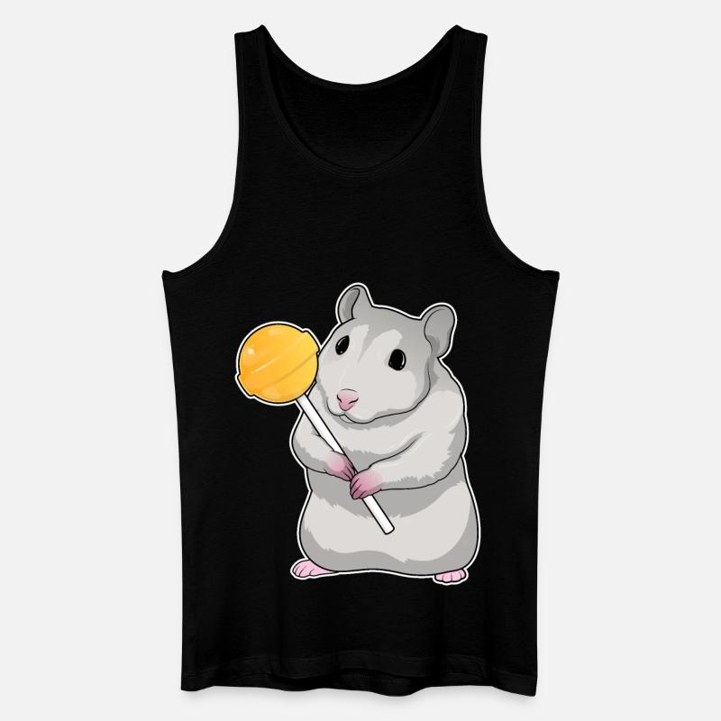 Hamster Lutscher - Männer Bio Tank Top - Schwarz