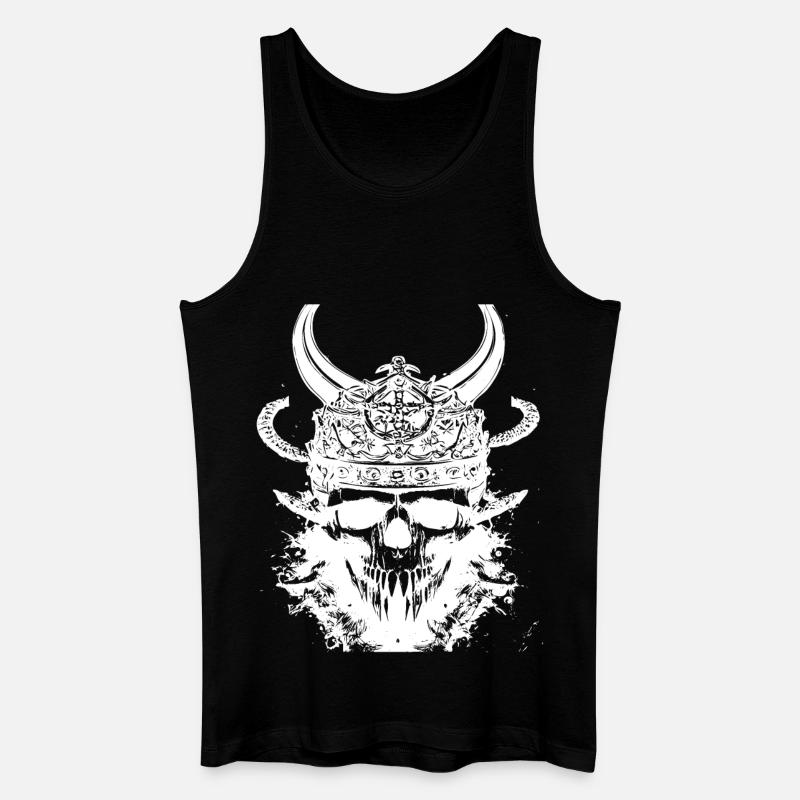 Wikinger Schädel - Männer Bio Tank Top - Schwarz