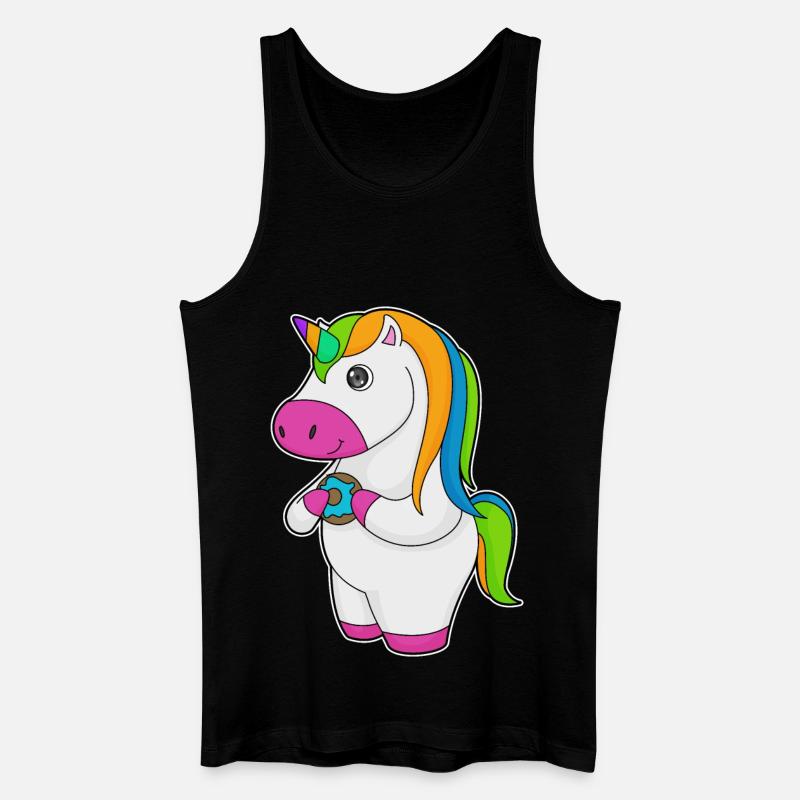 Einhorn Donut - Männer Bio Tank Top - Schwarz